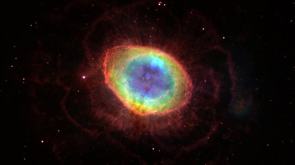 Ring Nebula in constellation of Lyra. Elements of this image furnished by NASA