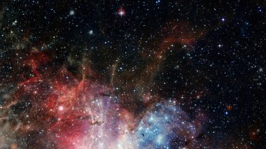 Renkli nebula ve evrendeki açık yıldız kümesi.