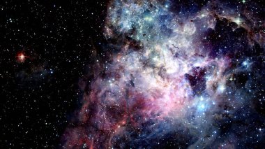 Karanlık bir gece gökyüzünde Pleiades. Bu görüntünün elementleri NASA tarafından desteklenmektedir