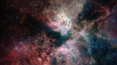 Bulutsusu ve derin uzay, gizemli evren parlayan yıldız. Nasa tarafından döşenmiş bu görüntü unsurları