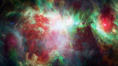 Yeşil kozmik arka plan. Nebula uzayı. Bu görüntünün elementleri Nasa tarafından döşenmiştir