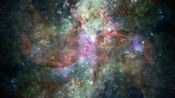 无尽的宇宙 科幻小说的形象 有炽热恒星的深空 难以置信的美丽的宇宙风景 美国航天局提供的这一图像的要素 — 图库照片