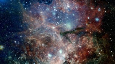 Astronomik bilimsel arka plan, derin uzayda nebula ve yıldızlar, parlayan gizemli evren. Bu görüntünün elementleri Nasa tarafından döşenmiştir