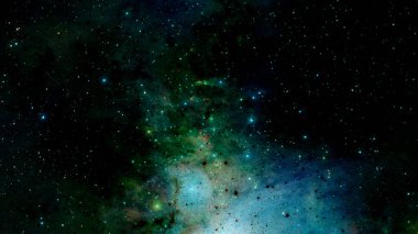 Renkli Bulutsusu ve evrendeki yıldızların açık yıldız kümesi. Nasa tarafından döşenmiş bu görüntü unsurları