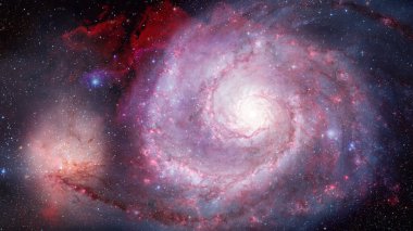 Derin uzayda sarmal galaksiler ve nebula. Bu görüntünün elementleri Nasa tarafından döşenmiştir.