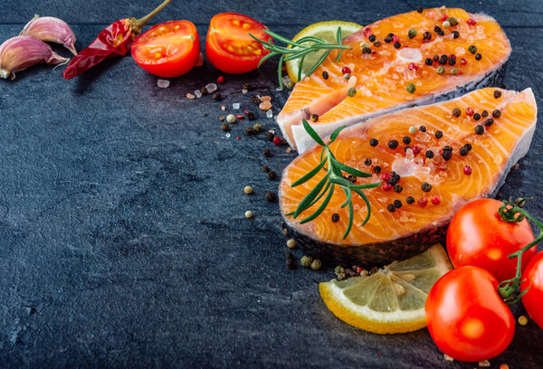 Delicious salmon steak