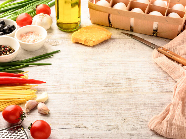 Ingredients for cooking Italian food 