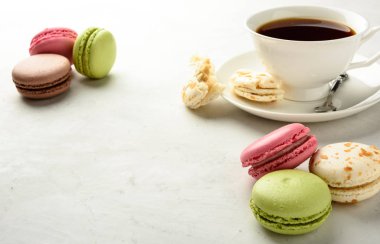 Macaroons çay. Kopya alanı . 