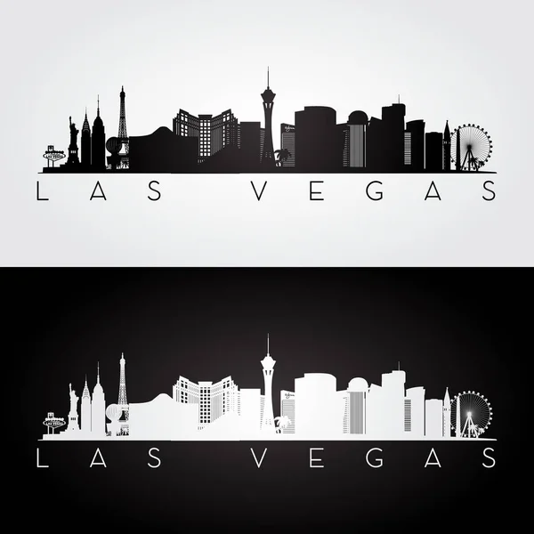 Las Vegas Nevada city skyline silhouette black background — Stock ...