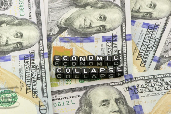 The collapse in the dollar against the economy — Stock Photo, Image