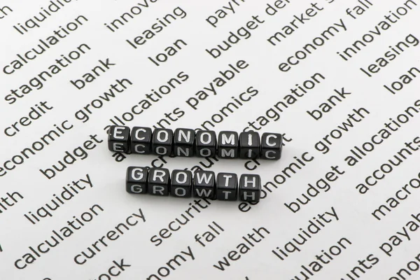 Słowa recesja gospodarcza — Zdjęcie stockowe
