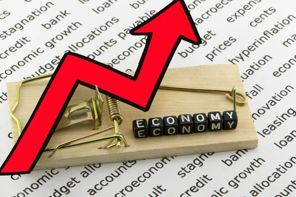 The economy is growing in debt — Stock Photo, Image