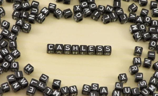 Le concept du mot cashless — Photo