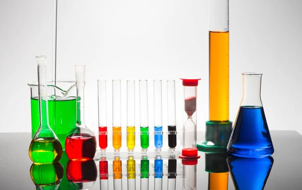 Laboratory equipment on a white background — Stock Photo, Image