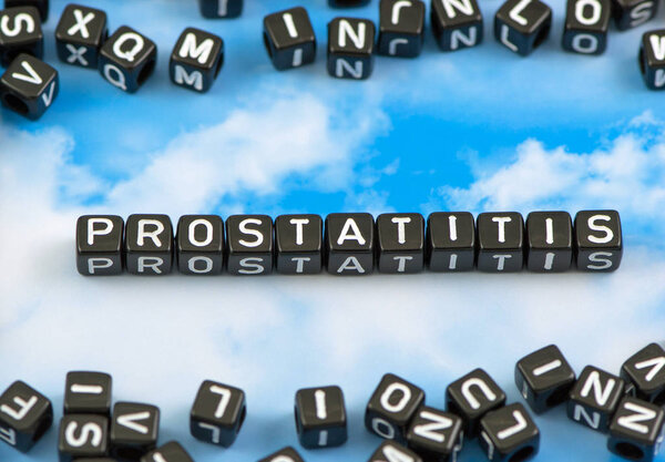 The word Prostatitis on the sky background