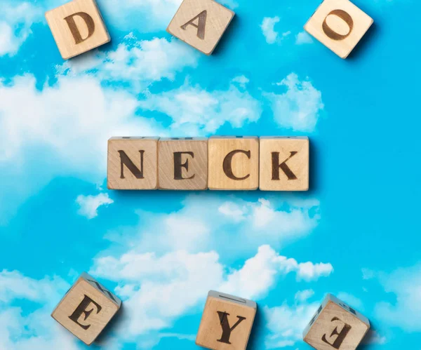 The word Neck on the sky background