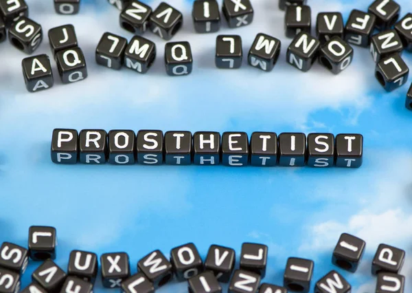 A palavra Prosthetist no fundo do céu — Fotografia de Stock