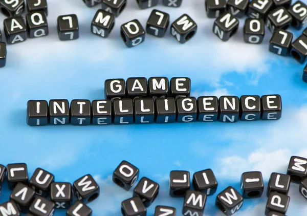 The word Game intelligence on the sky background