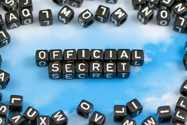 The word official secret on the sky background — Stock Photo, Image