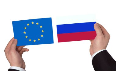 AB ve Rusya bayrağı