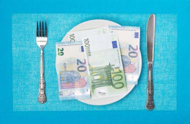 Bir plaka üzerinde Euro