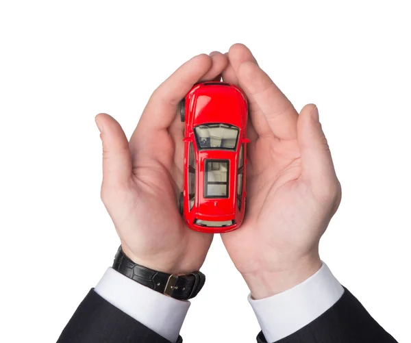 Sigorta ve araba tamir kavramı beyaz arka planda