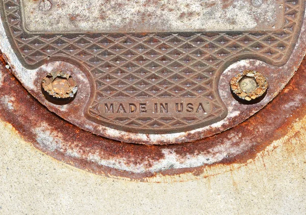 Frasen är gjord i USA på omslagets hatch — Stockfoto