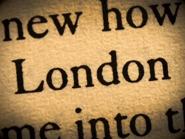 Londyn słowa w tekście — Zdjęcie stockowe