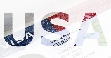 Beyaz bir arka plan üzerinde kelime ABD