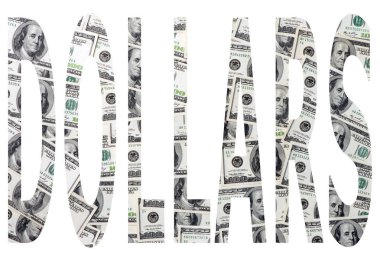 Beyaz arka plan üzerinde kelime dolar