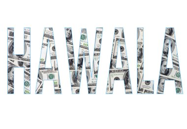 Beyaz bir arka plan üzerinde kelime hawala