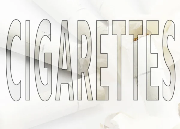 Cigarrillos de palabra sobre fondo blanco — Foto de Stock