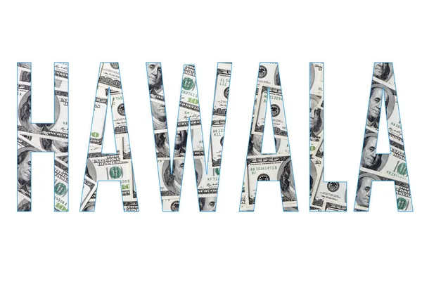 Det ordet hawala på vit bakgrund — Stockfoto