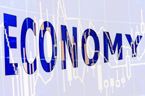 Slovo hospodářství na bílém pozadí — Stock fotografie