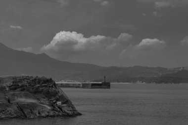 Yehliu Geopark siyah ve beyaz