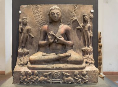 Buda'nın arkeolojik kumtaşı vaaz 5. yy Hindistan.