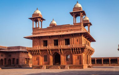 Diwan-i-has Babür İmparatoru Ekber tarafından inşa bina Fatehpur Sikri kırmızı kumtaşı mimari.