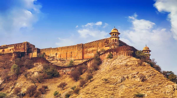 Fort Historique Jaigarh Sommet Une Montagne Jaipur Rajasthan Fort Amer — Photo