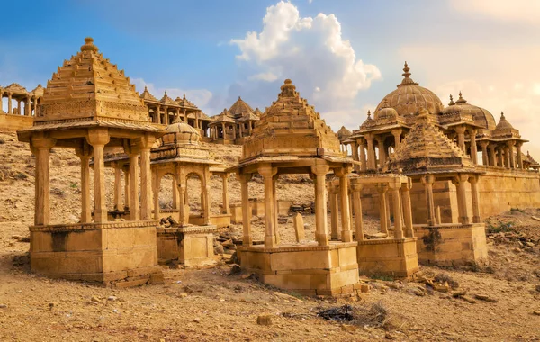 Archäologische Ruinen Königliche Kenotaphs Bekannt Als Chhatris Bada Bagh Jaisalmer — Stockfoto