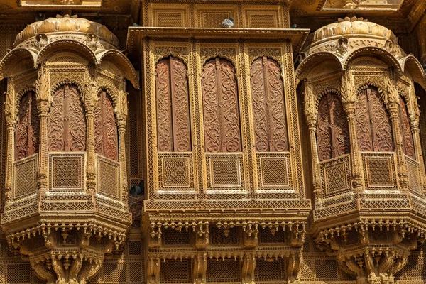 Rajasthan Exterior Del Edificio Del Patrimonio Con Obras Arte Intrincadas — Foto de Stock