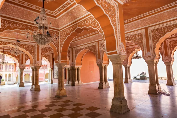 Jaipur Rajasthan Dezember 2017 Chandra Mahal Stadtpalast Jaipur Flur Mit — Stockfoto