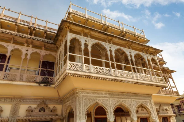 City Palace Jaipur Architettura Antica Con Opere Arte Marmo Intricato — Foto Stock