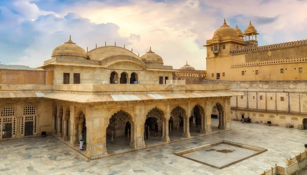 Amer Fort Jaipur Rajasthan Královský Palác Starobylé Bílé Mramorové Architektury — Stock fotografie