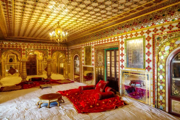Historische City Palace Jaipur Ansicht Der Königlichen Zimmer Mit Mittelalterlicher — Stockfoto
