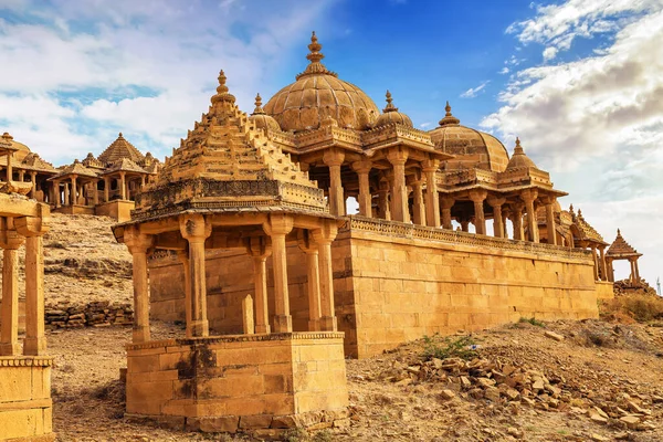 Archäologische Ruinen Königlicher Kenotaphen Bada Bagh Jaisalmer Rajasthan Indien — Stockfoto