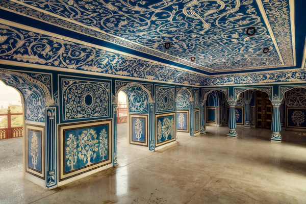 Palacio Ciudad Jaipur Con Obras Arte Medievales Interiores Pinturas Decorativas —  Fotos de Stock