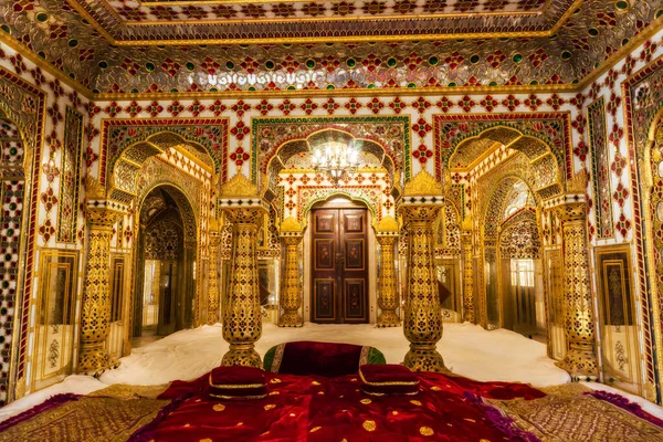 City Palace Jaipur Rajasthan Άποψη Της Αρχαίας Αρχιτεκτονικής Βασιλικό Δωμάτιο — Φωτογραφία Αρχείου
