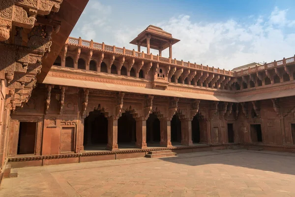 Fuerte Agra Interior Tallas Detalles Arquitectónicos Patrimonio Humanidad Por Unesco —  Fotos de Stock