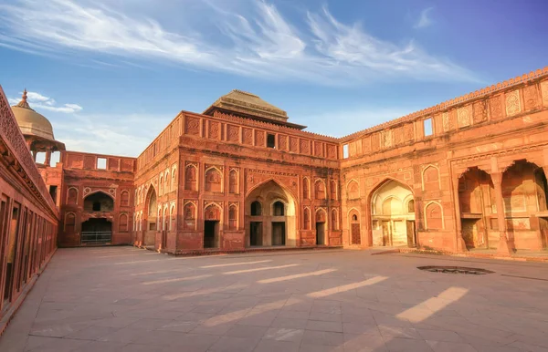 Agra Forte Arenaria Rossa Fortezza Architettura Medievale Con Intaglio Intricato — Foto Stock