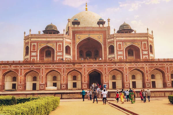 Delhi Indien März 2019 Touristen Humayun Grab Delhi Humayun Grab — Stockfoto